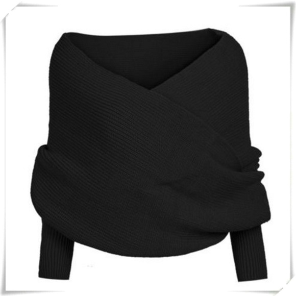 Sweaters - Unisex Warm Knit Scarf Sweater Shawl w/ Sleeves